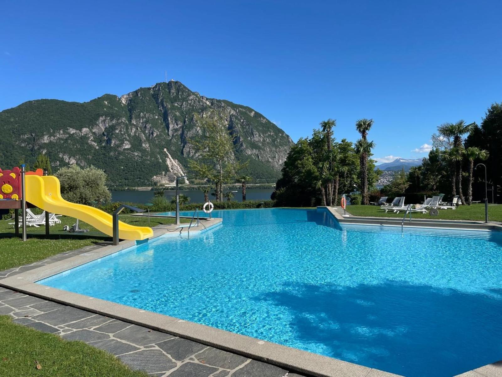 Luganersee, Pool, Strand, Parkplatz, Suite 204 Bissone Zewnętrze zdjęcie
