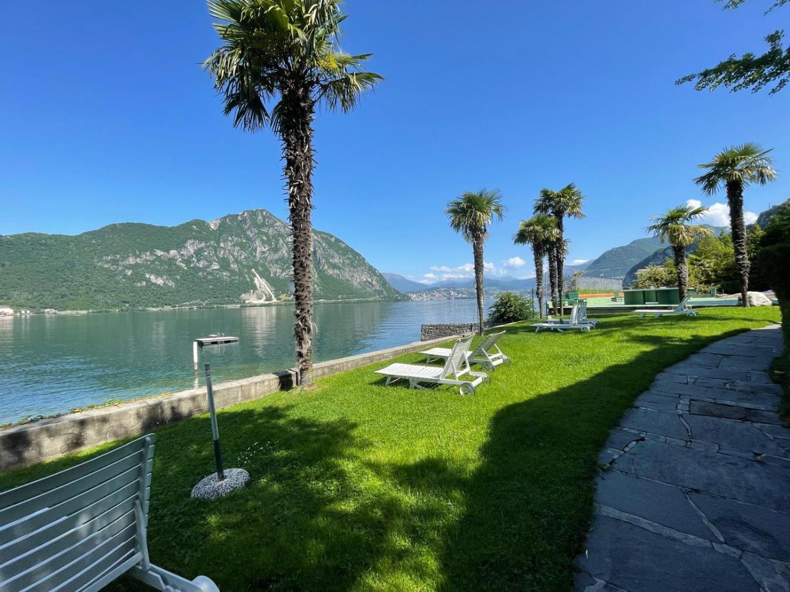 Luganersee, Pool, Strand, Parkplatz, Suite 204 Bissone Zewnętrze zdjęcie